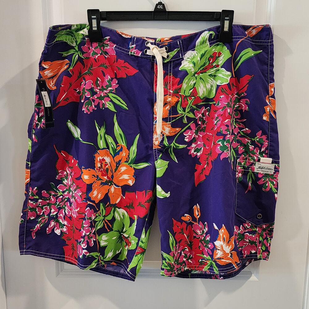 Polo Ralph Lauren Swim Trunks Resort Wear Size 38 Hawaiian Tropical Swim Trunks